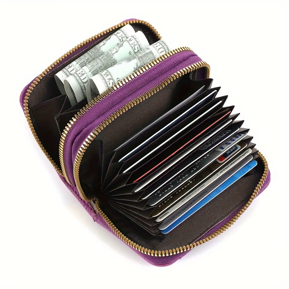 Porte-cartes de crédit en cuir pour femmes