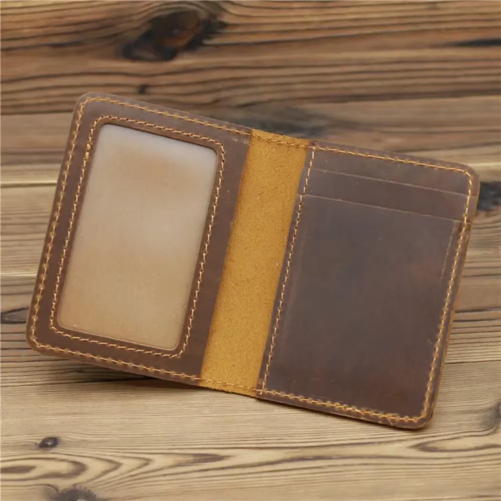 Porte-carte de crédit en cuir artisanal