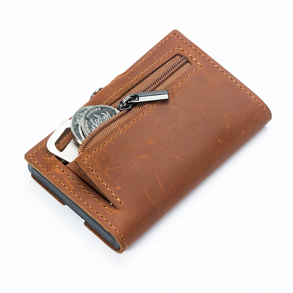 CASEKEY hommes portefeuilles 100% véritable cuir de vache Popup court porte-carte sac à main de haute qualité marque mâle portefeuille Tarjeteros Para Hombre