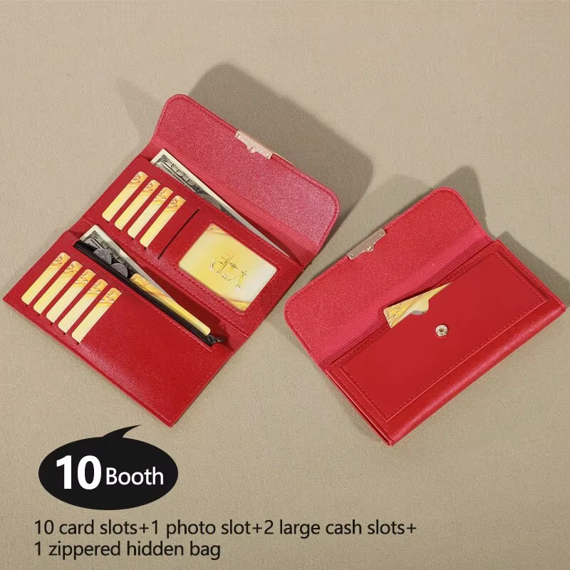 Portefeuille Long pliable en métal pour femmes
