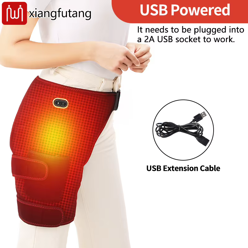 Ceinture de massage vibrante chauffante réglable pour le soutien des hanches et des cuisses, pour la relaxation musculaire et le confort, coussin chauffant pour soulager la douleur
