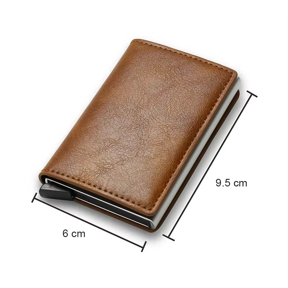 Anti-vol Rfid porte-carte de crédit portefeuille minimaliste intelligent hommes femmes mince