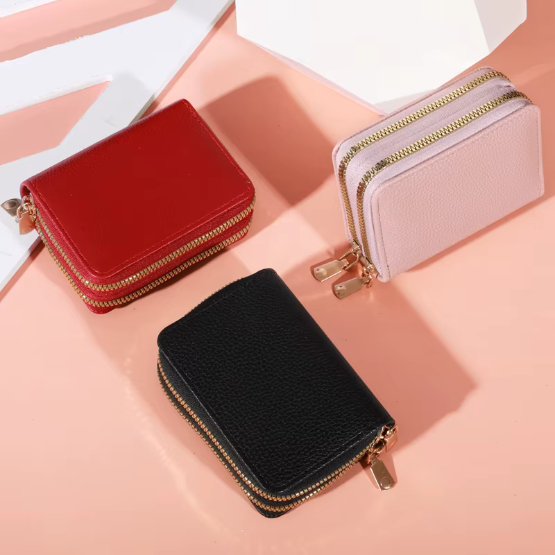 Porte-monnaie court zippé pour femme