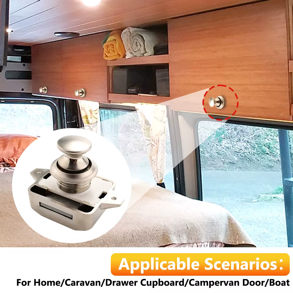 Serrure à bouton poussoir pour camping-car, 20mm, pour caravane, bateau, moteur, maison, armoire, tiroir, quincaillerie pour meubles, serrure de porte