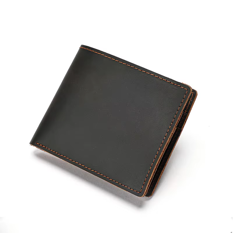 Portefeuille pour hommes en cuir véritable avec poche pour pièces de monnaie portefeuilles