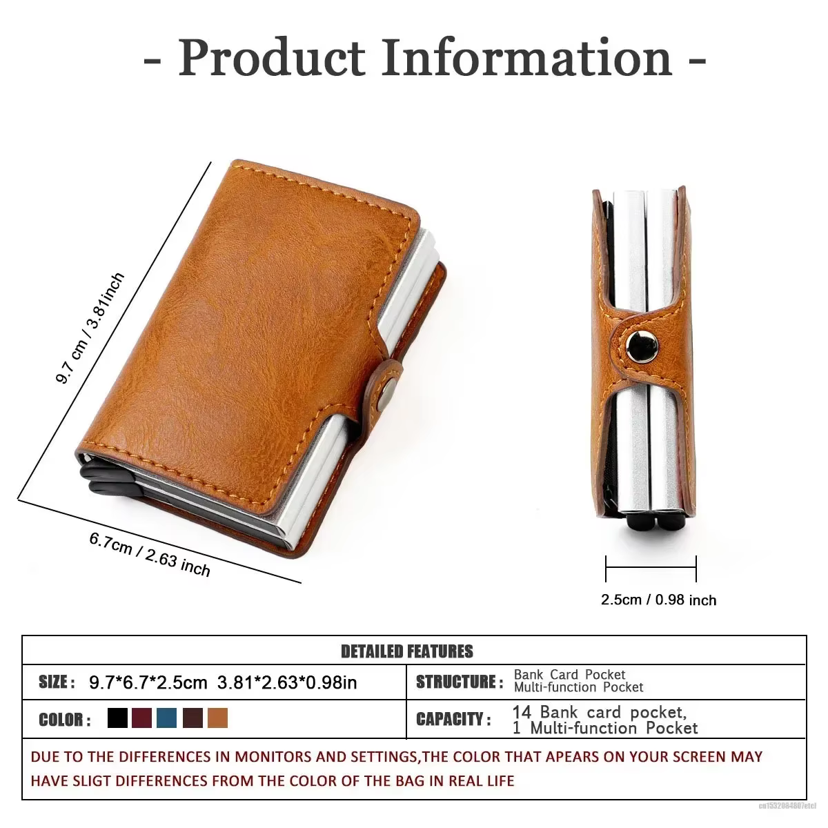 Portefeuille pour cartes de grande capacité pour hommes – Protection antivol