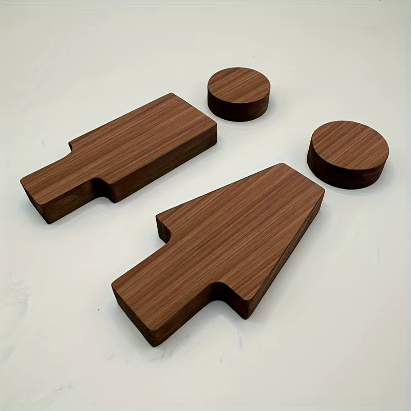 Panneau de salle de bain en bois 2 pièces pour portes de toilettes pour hommes et femmes, adapté à la maison et au bureau, accessoires de salle de bain