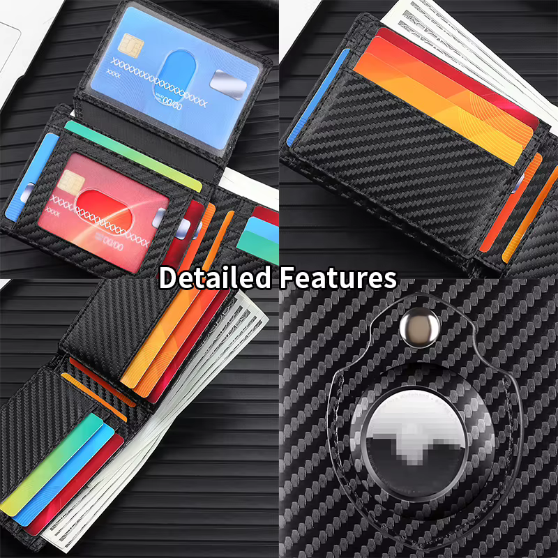 GERUOLA Portefeuille ultra-mince pour homme avec support Apple Airtag - Blocage RFID