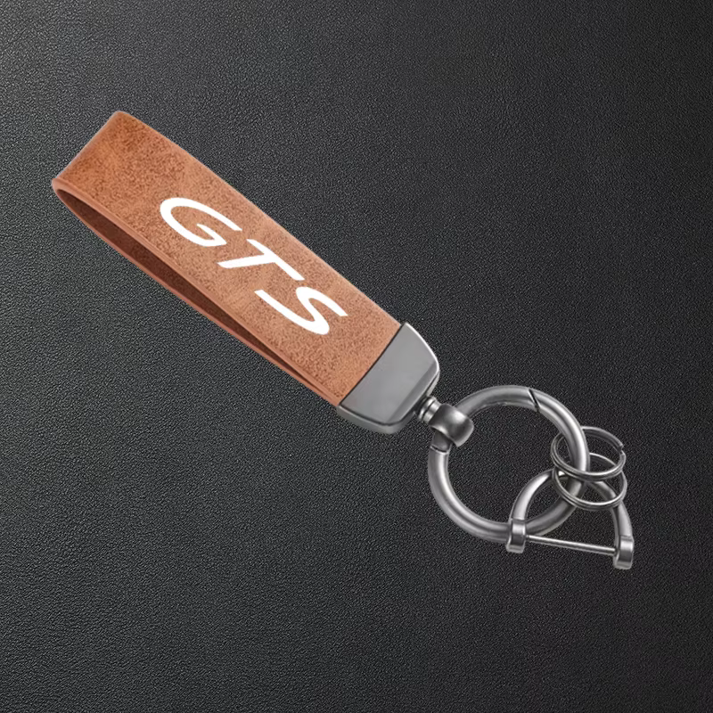 Porte-clés en cuir de haute qualité pour Porsche GTS Cayenne Cayman Panamera Macan 911 718 928 901 930