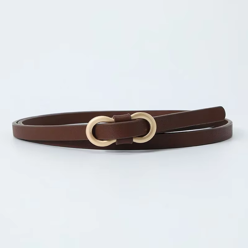Ceinture nouée en cuir PU vintage pour femme