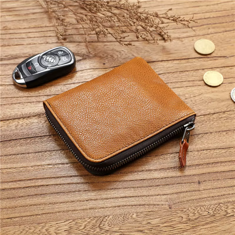 Portefeuille en cuir véritable pour hommes et femmes