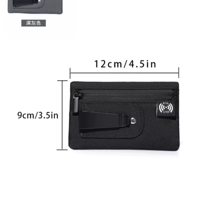 Mini porte-monnaie, pochette en tissu Simple avec fermeture éclair et Clip de ceinture