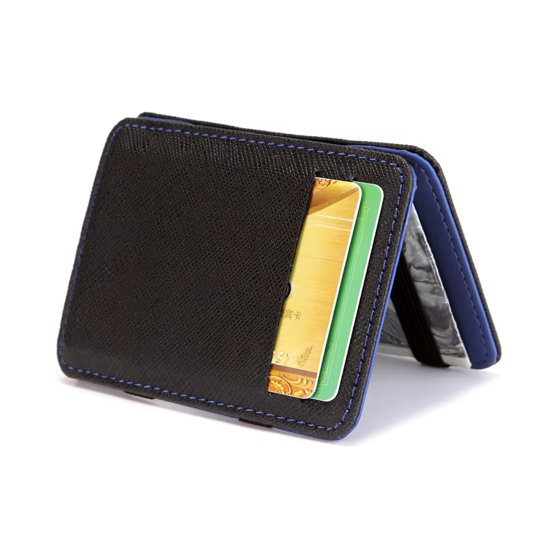 Mini portefeuille fin en cuir PU pour hommes, portefeuilles magiques d'affaires, petit porte-monnaie, porte-carte de crédit
