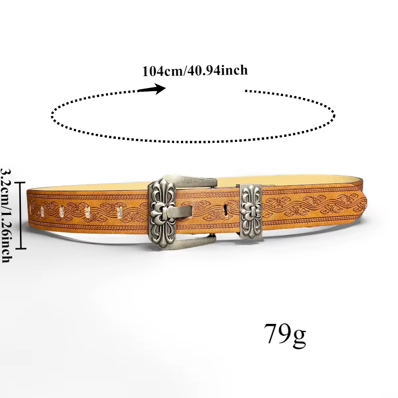 Ceinture tendance style rétro européen et américain à imprimé sculpté