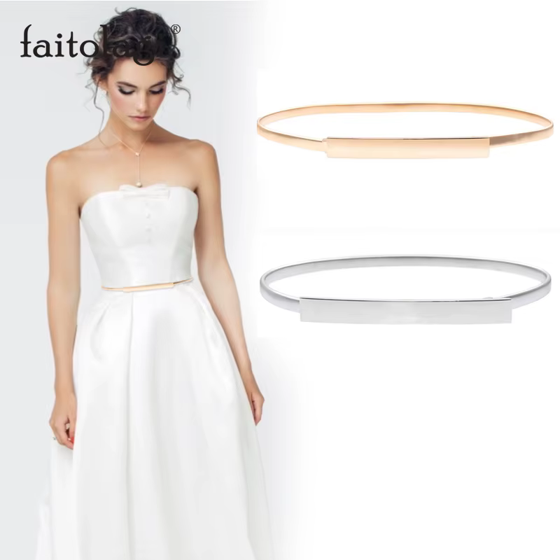 Ceintures élastiques en métal pour femmes
