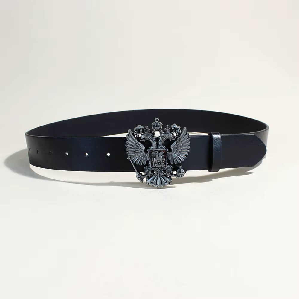 Ceinture en cuir PU de style punk noir avec clous métalliques