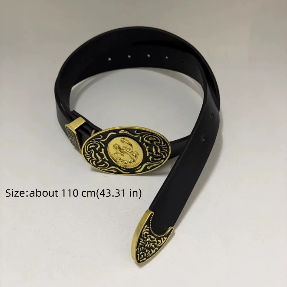 Ceinture de luxe en cuir pour femmes, boucle gravée en métal, boucle réglable, chaîne de taille à homard pour Jeans