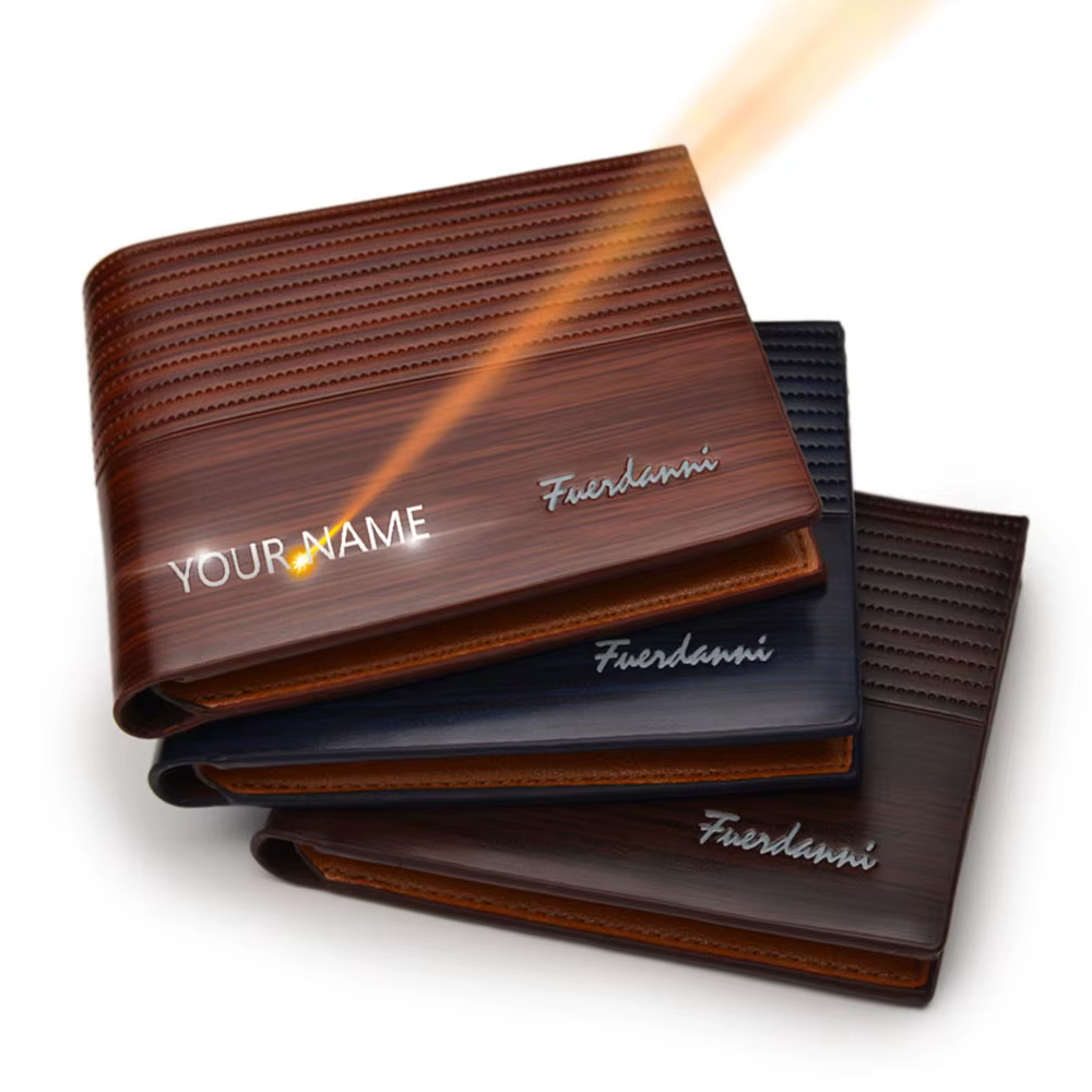 Nouveau luxe hommes portefeuille nom gratuit personnalisé Vintage marque short hair