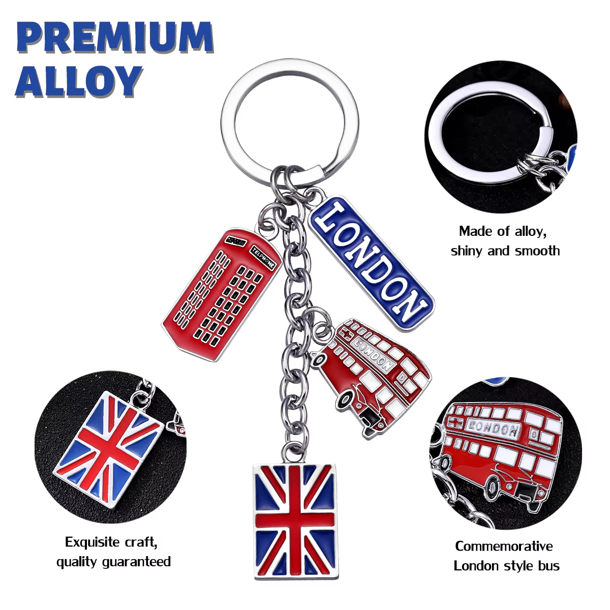 Porte-clés vintage style britannique Union Jack