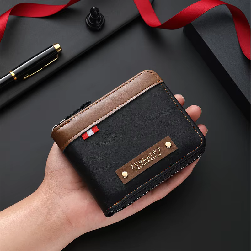 Portefeuille court rétro pour homme