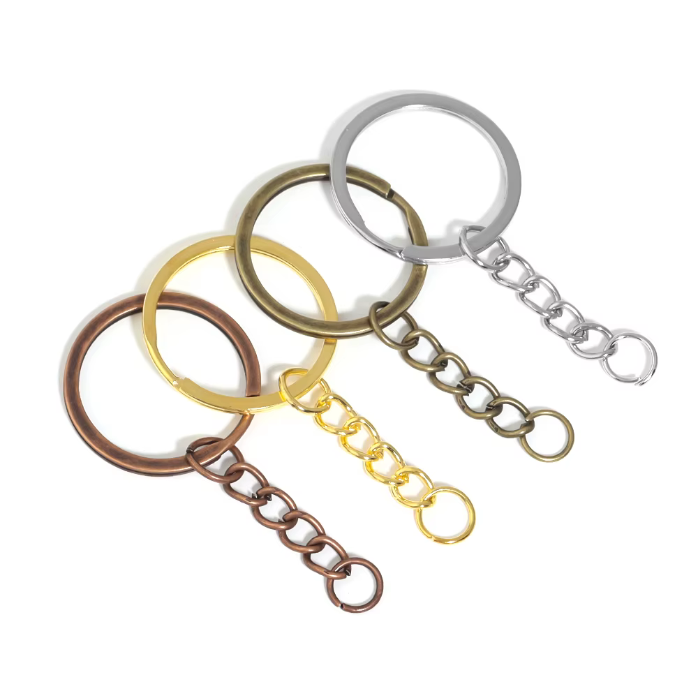 JORound Split Keyfob Porte-clés avec anneau diabétique pour porte-clés, bijoux de bricolage, accessoires exécutifs, 5 ensembles par lot, 20 ensembles par lot
