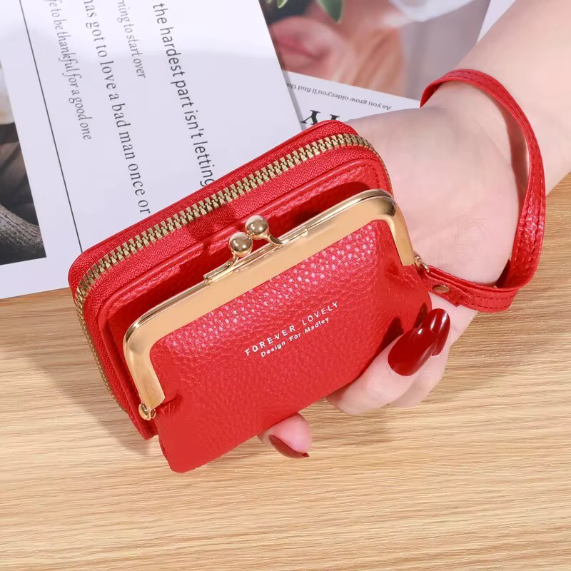 Portefeuille court avec dragonne pour femme