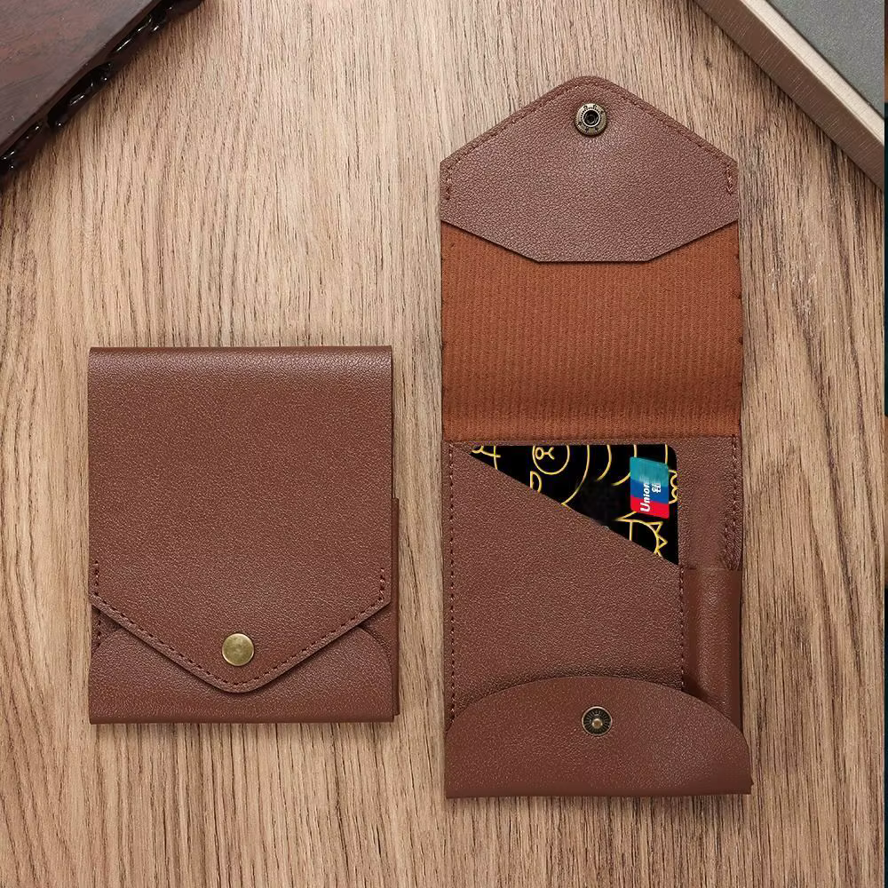 Portefeuille Compact multifonctionnel étanche en cuir PU fait à la main