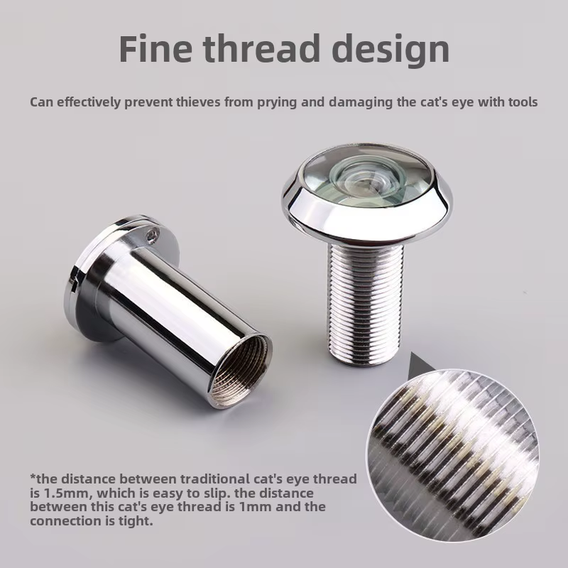 1 PCS Visière de porte 220 degrés avec lentille en verre HD grand angle, œil-magic de sécurité dissimulé, lentille en verre réglable pour quincaillerie de meubles