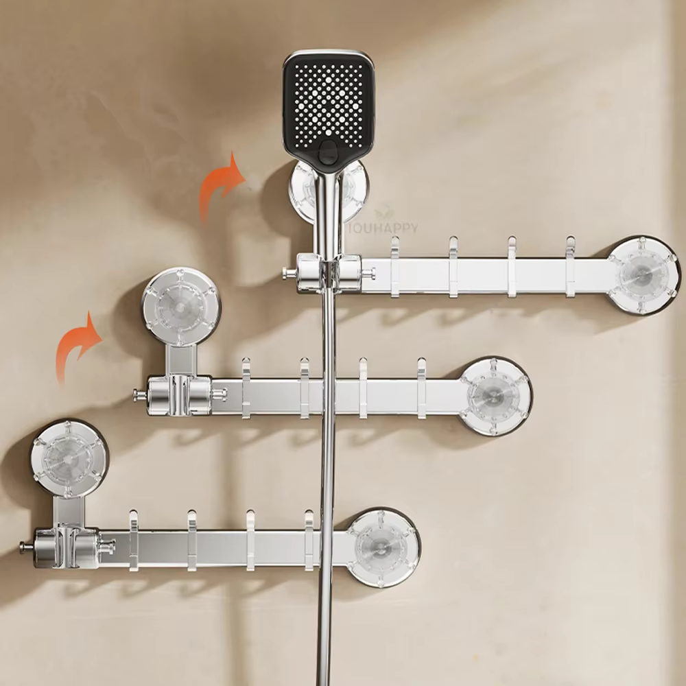 Support de salle de bain à ventouse forte, Interface universelle à 4 points, utilisation multifonction, tenture murale, accessoires de salle de bains et de cuisine