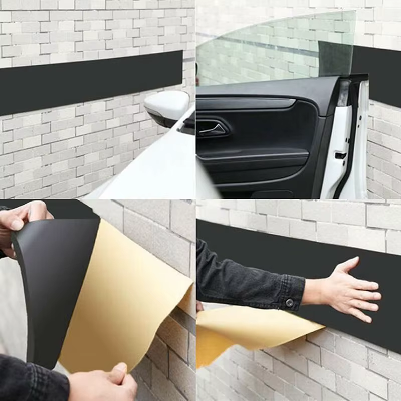 250X20cm protecteur de porte de voiture Garage mur en caoutchouc garde de sécurité pare-chocs autocollants bandes de Protection pour Garages Parking porte de Garage