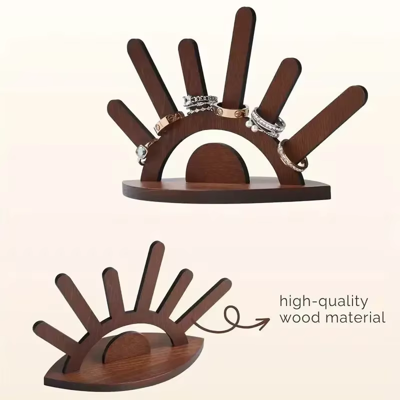 Support de présentation de bijoux en bois de qualité supérieure, créatif, fait main, pour bagues, colliers, boucles d'oreilles, décoration intérieure, cadeau