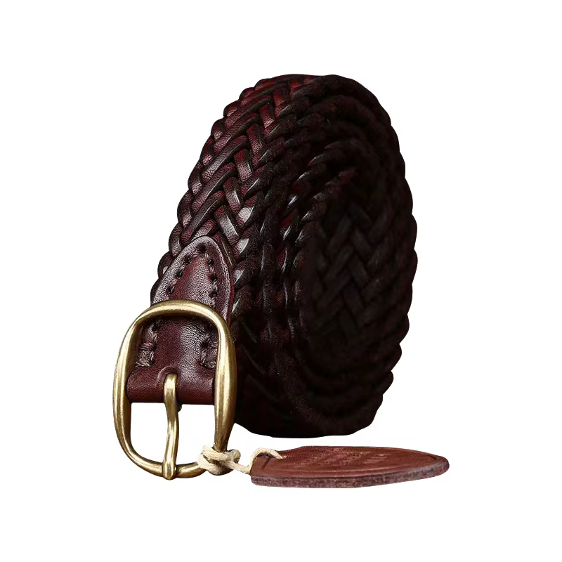 Ceinture en cuir artisanale avec boucle en cuivre
