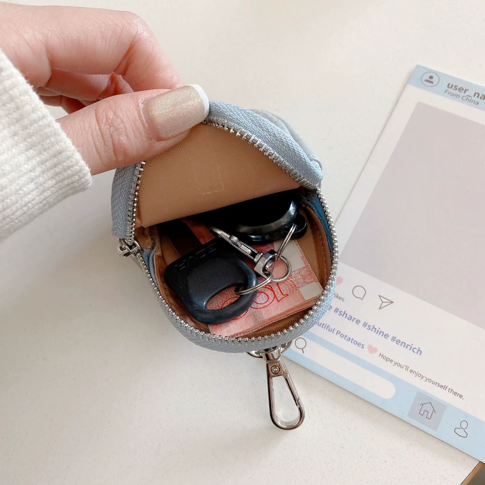 Mini porte-monnaie en cuir PU pour femmes