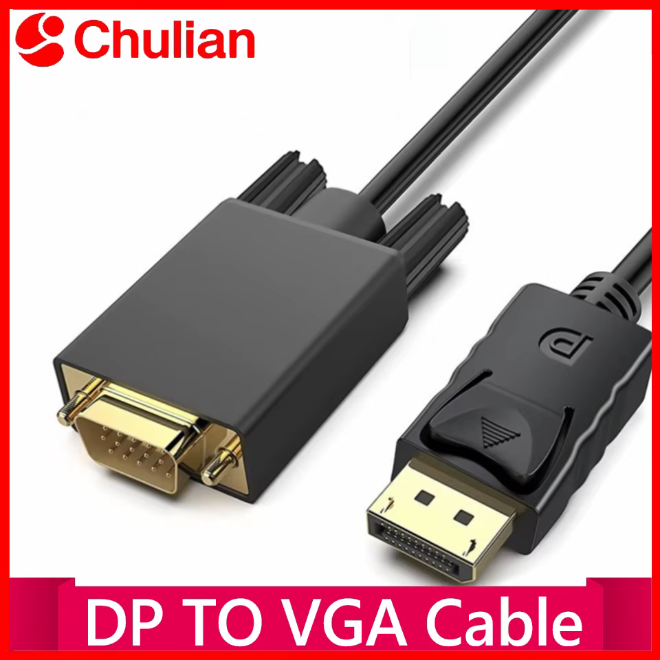 Câble DisplayPort vers VGA, adaptateur DisplayPort vers VGA, câble vidéo HD pour moniteur TV, ordinateur portable, projecteur 1080P