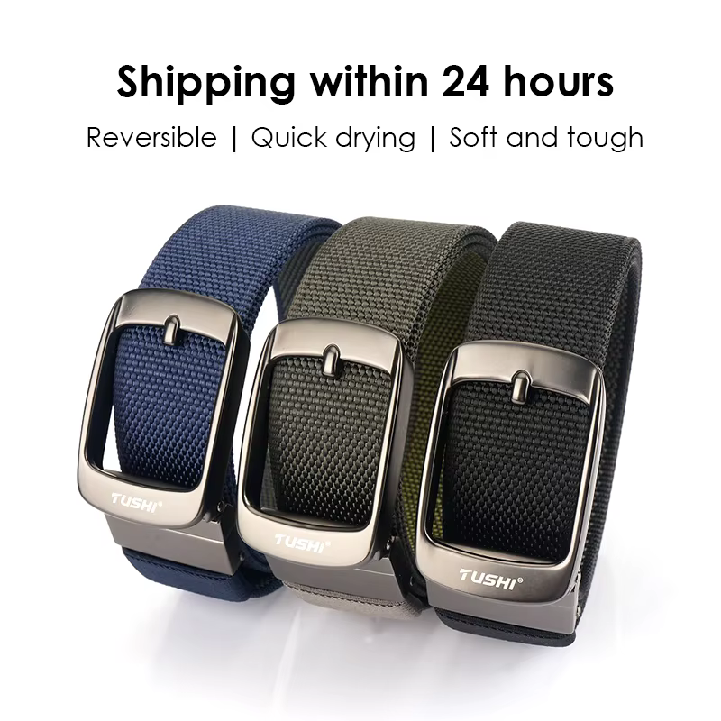 KOLBER Nouvelle Ceinture Réversible Pour Hommes Alliage Argent Boucle Automatique