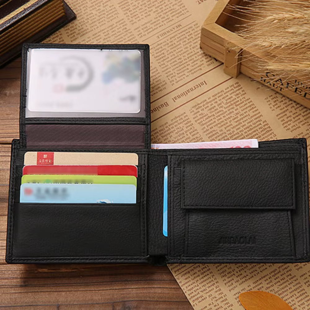 Portefeuille en cuir véritable pour hommes produit Premium portefeuilles en peau de vache