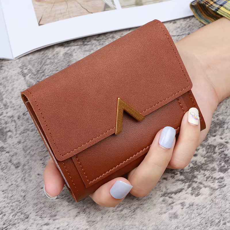 Portefeuille en cuir pour femmes avec fermeture éclair