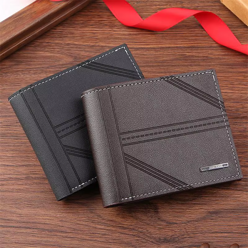Portefeuille en cuir souple horizontal pour hommes
