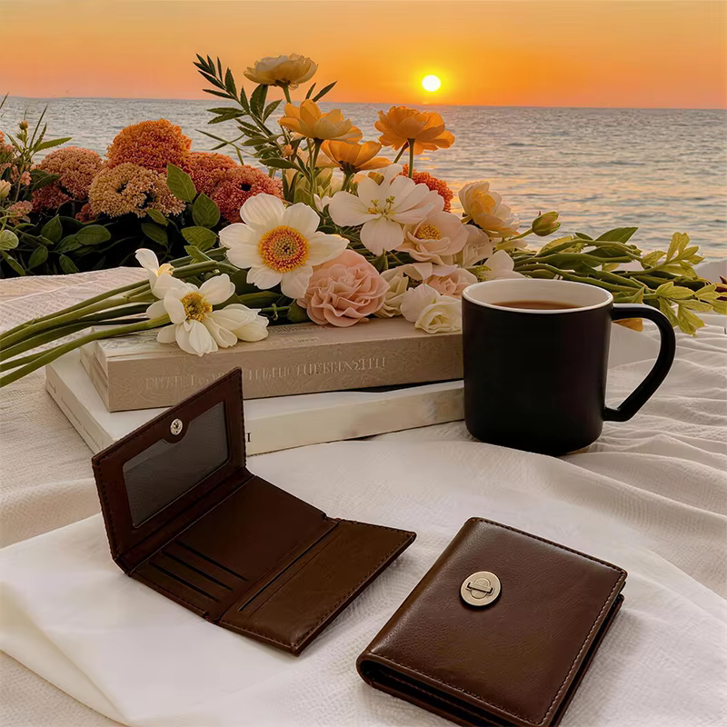 Portefeuille coréen INS minimaliste à texture haute