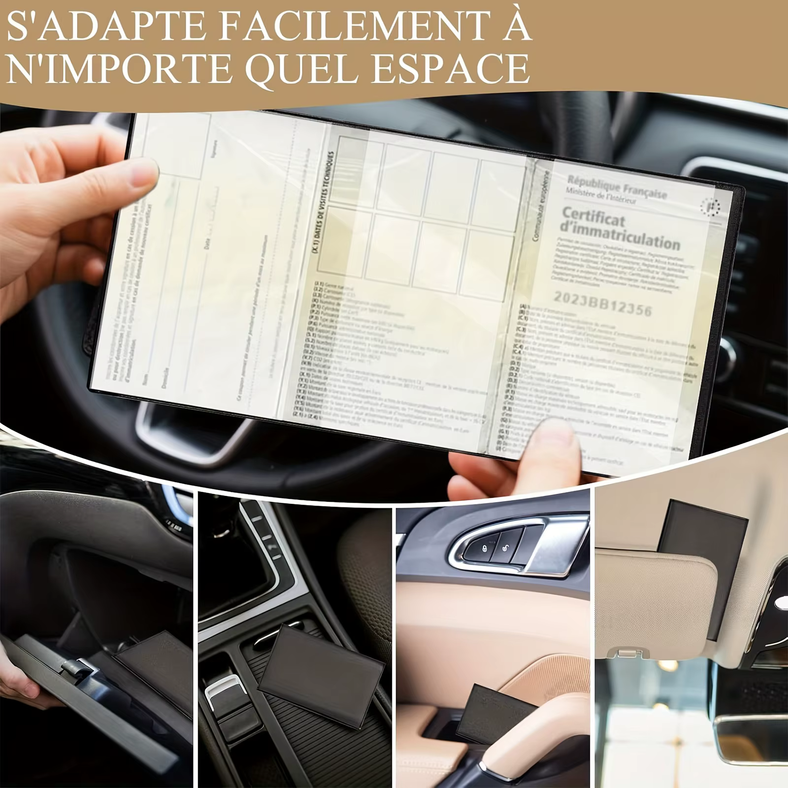 Porte-carte d'enregistrement et d'assurance du véhicule – Manchon à documents en plastique transparent pour papiers de voiture/moto