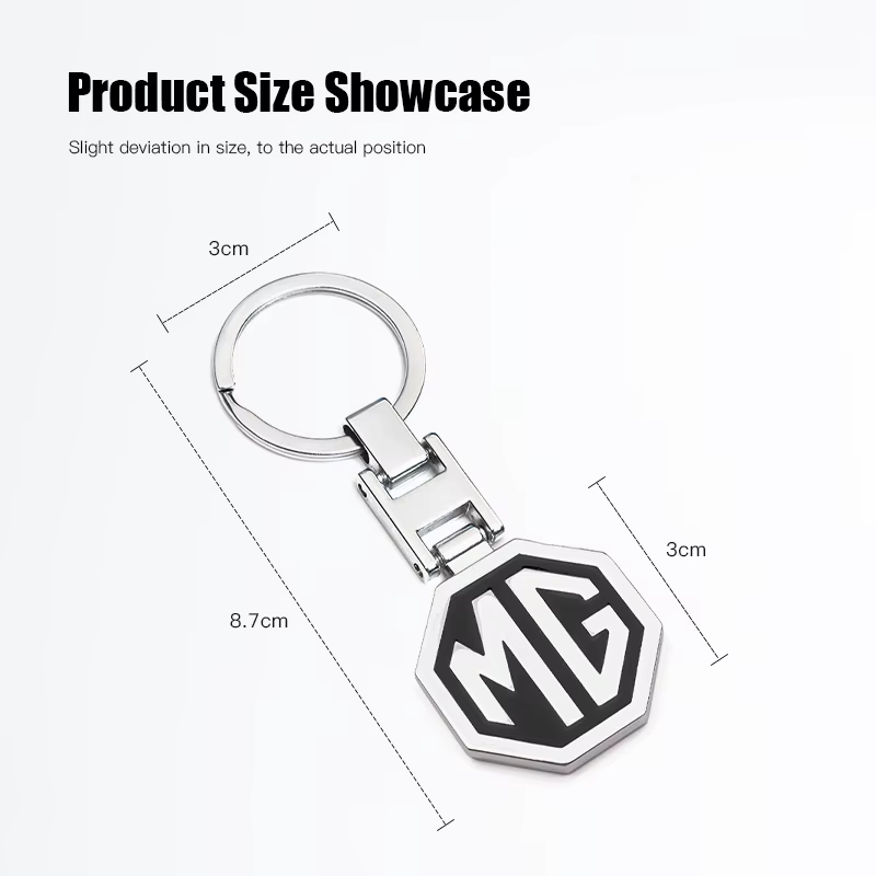 Porte-clés en métal 3D avec logo pour MG HS MG4 EV Cyber X MARVEL R ZS ES5 ONE Cyberster MG3 MG5 MG7