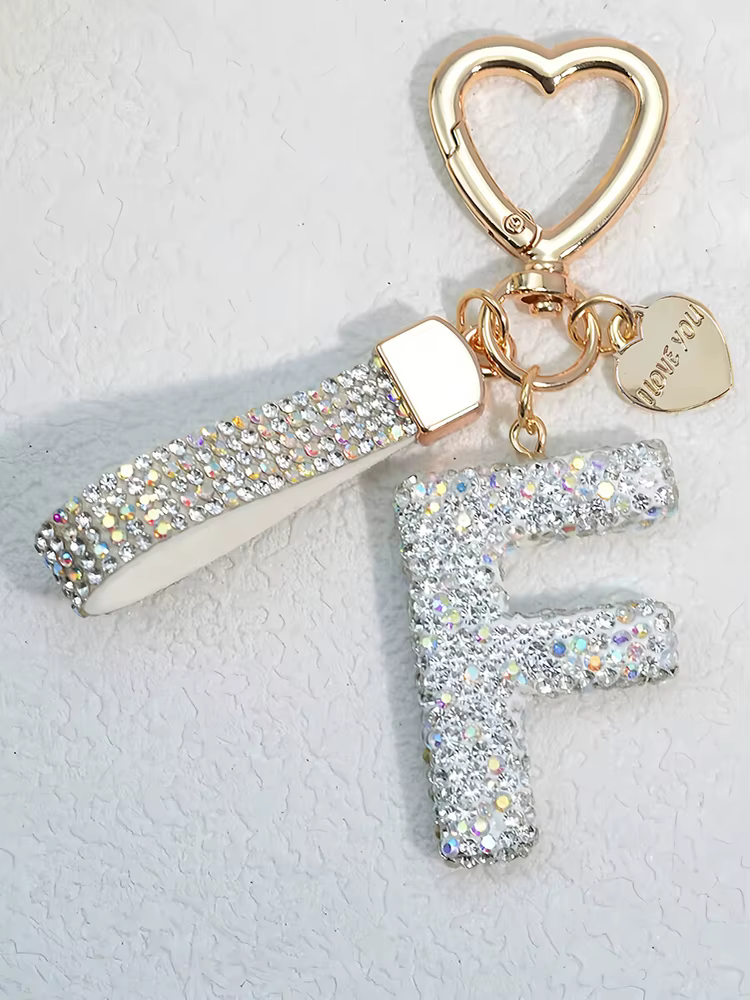 Porte-clés avec incrustation de diamant brillant