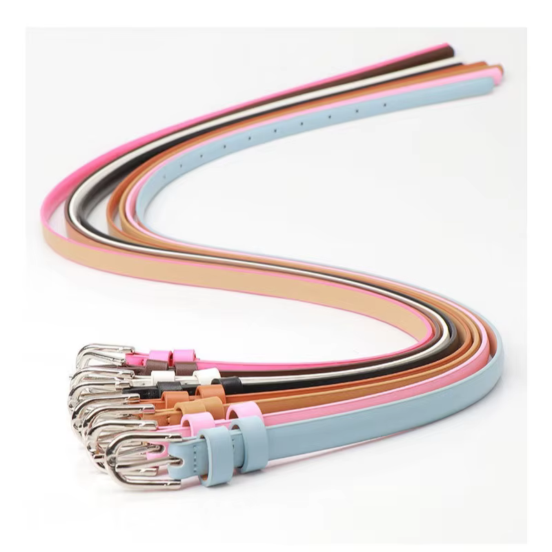Ceinture fine en cuir PU pour femmes
