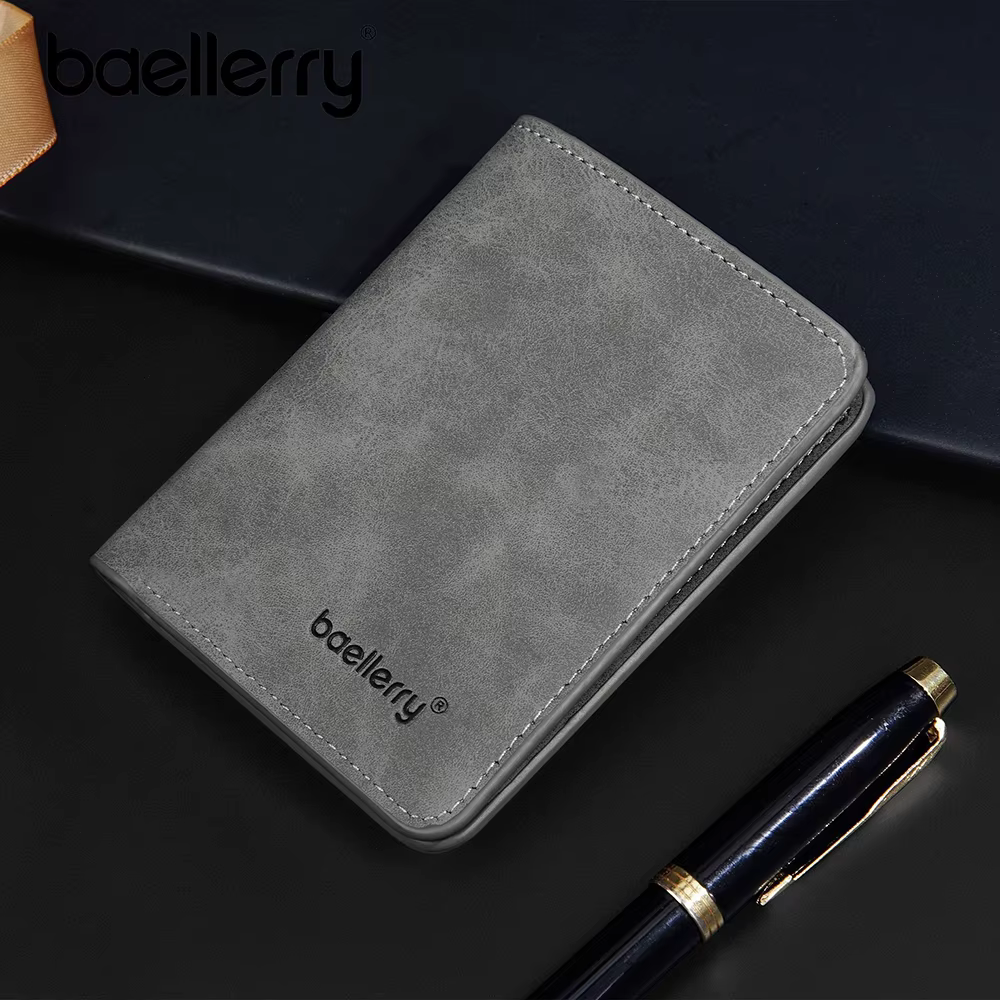 Baellerry portefeuille pour hommes en cuir PU poche avant minimaliste pince à billets essentiels de voyage