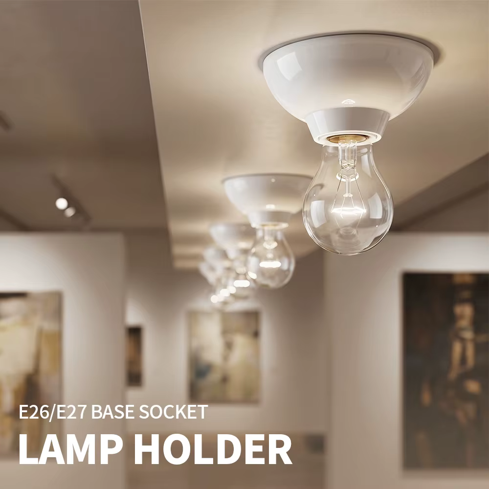 Support de lampe E27, support d'ampoule LED, base ronde, matériau PP, installation facile pour la décoration de la chambre à coucher et du salon