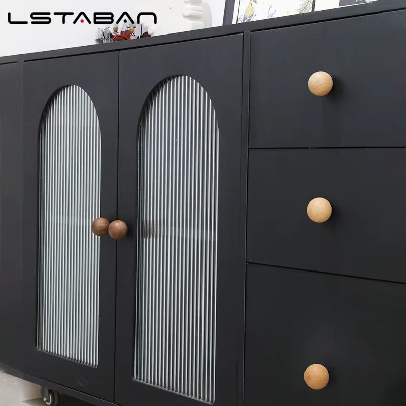 Poignée de porte d'armoire minimaliste en bois de noyer bouton d'armoire de cuisine rond à trou unique en hêtre poignées de tiroir de meuble de garde-robe
