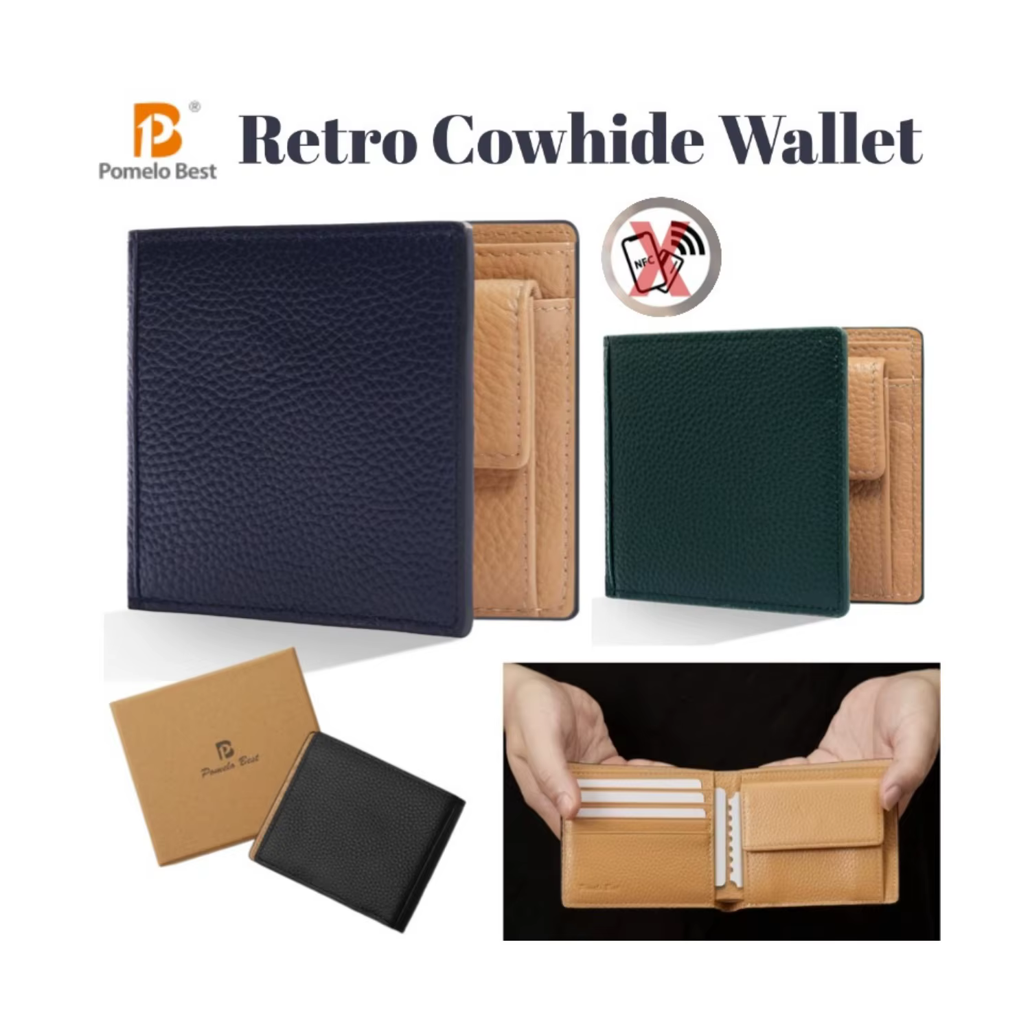 Portefeuille en cuir pour homme Pomelo Best