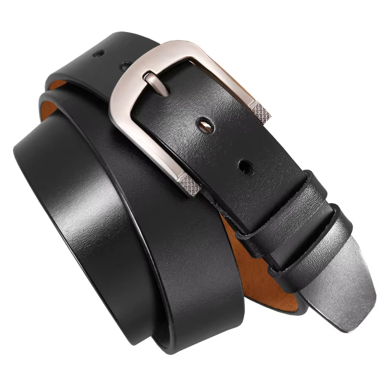 Grande taille 105-140 150 160 170 cm en cuir véritable jean ceinture 3.8 CM peau de vache cuivre boucle