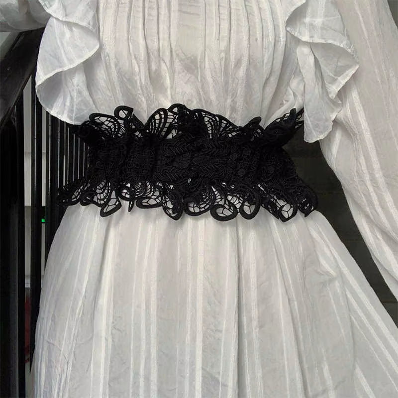 Ceinture de taille en dentelle rétro pour femmes