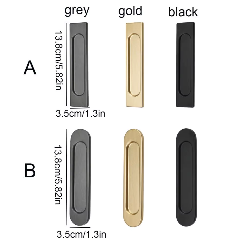 Poignée auto-adhésive sans perçage en alliage d'aluminium noir/gris/doré pour porte coulissante, bouton de porte vitrée double face pour meubles